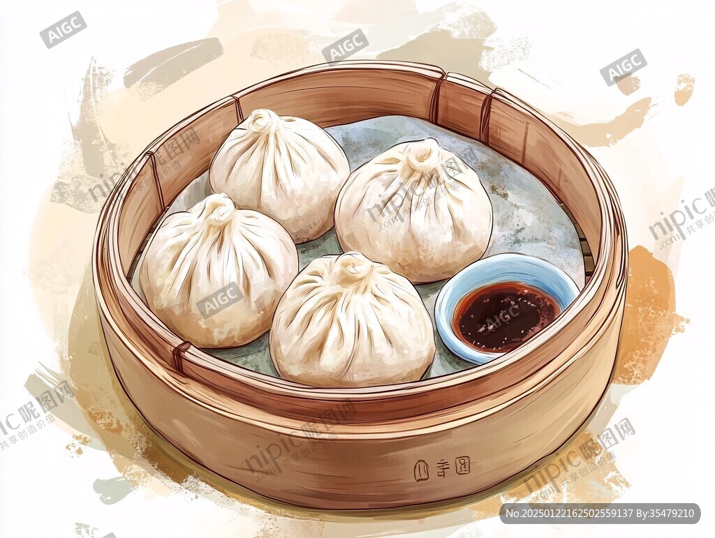 小籠包插畫