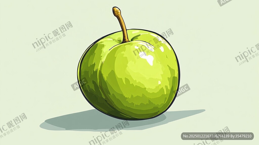 青蘋果插畫