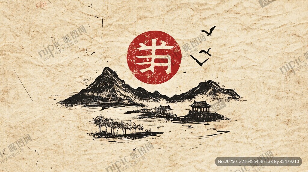 水墨招聘背景