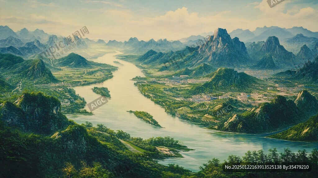 長江流域插畫
