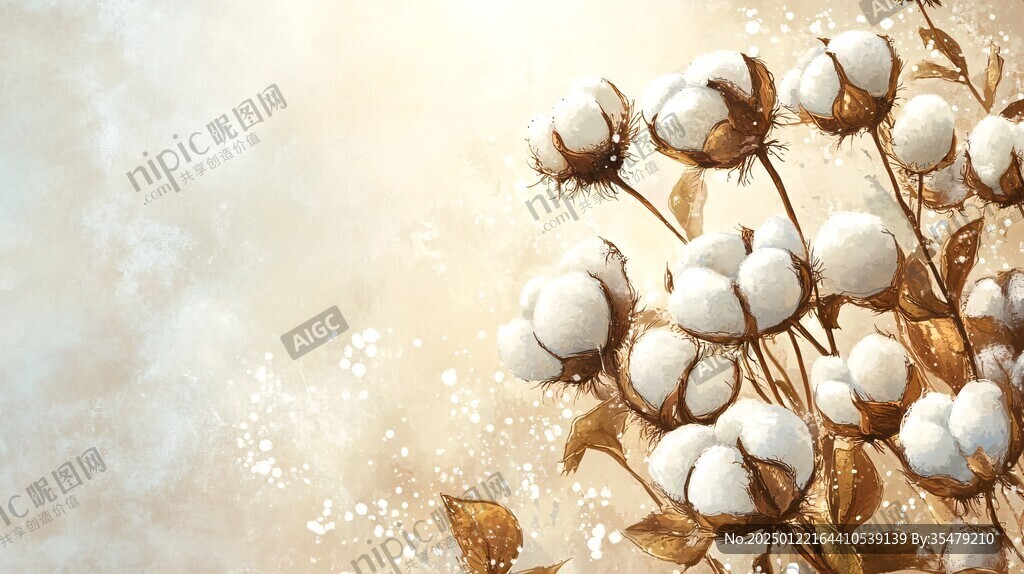 新鮮棉花花卉