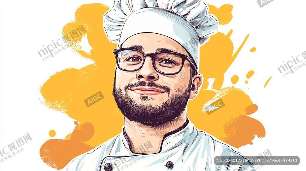 男廚師插畫