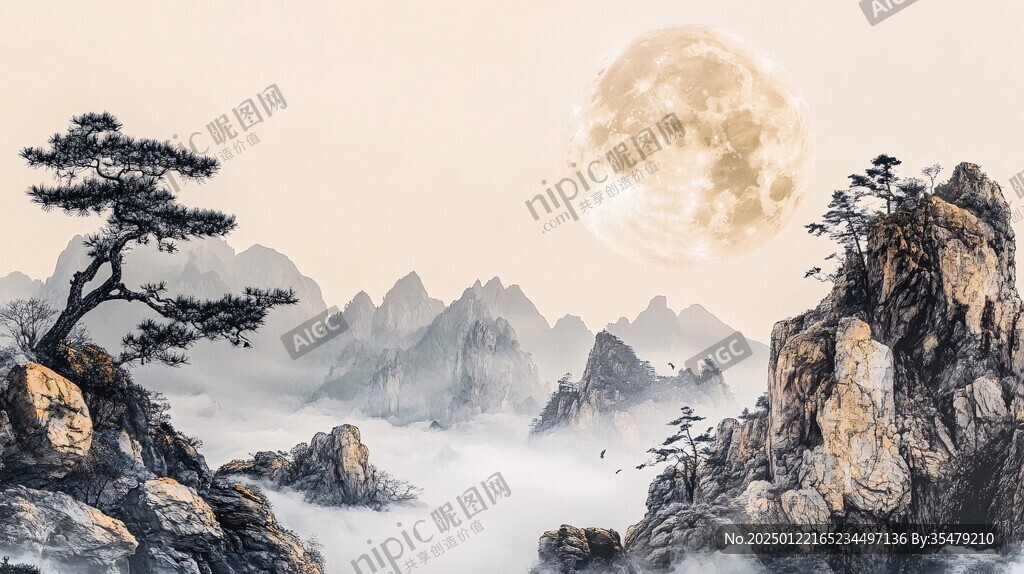 遠(yuǎn)山圓月