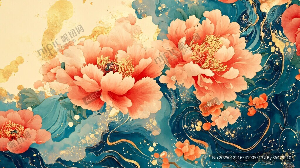 牡丹文創(chuàng)插畫