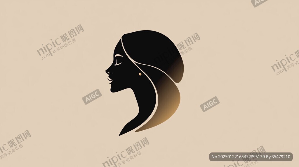 女性側(cè)臉標志logo