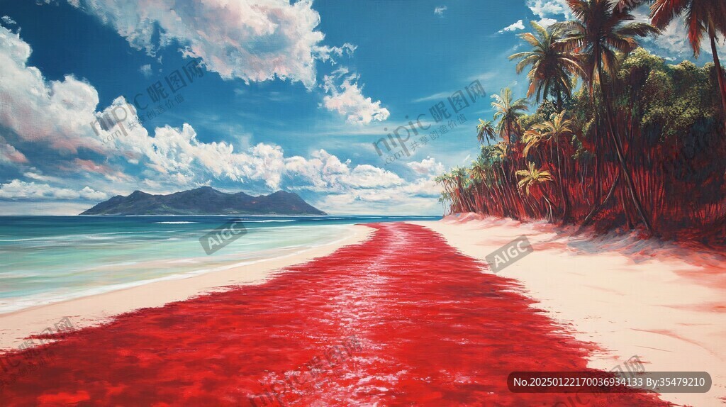 紅海灘插畫