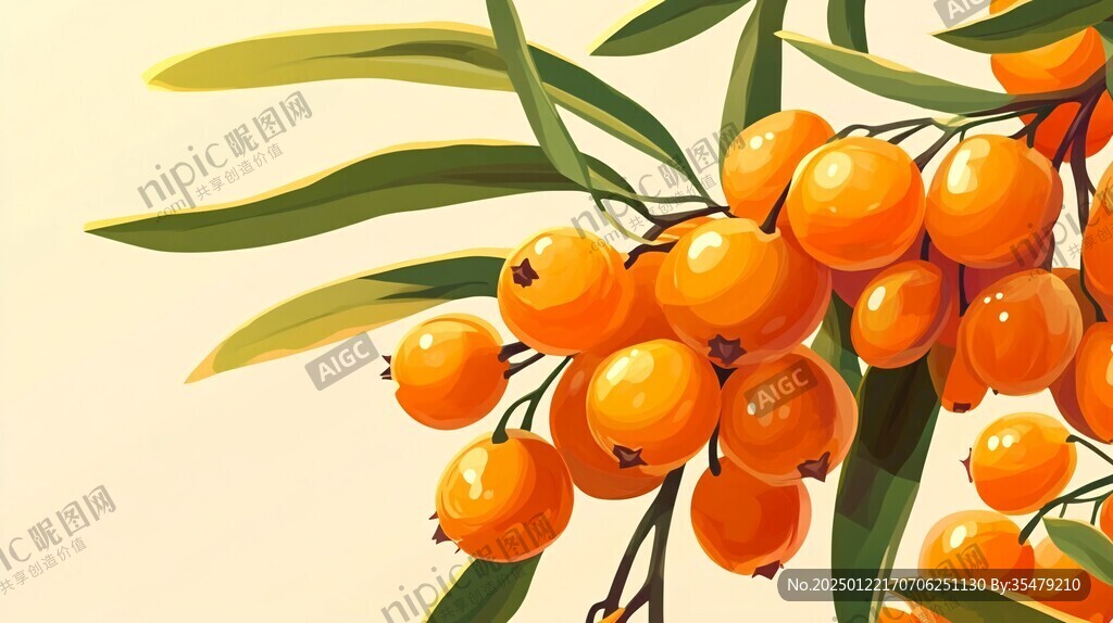 火棘插畫