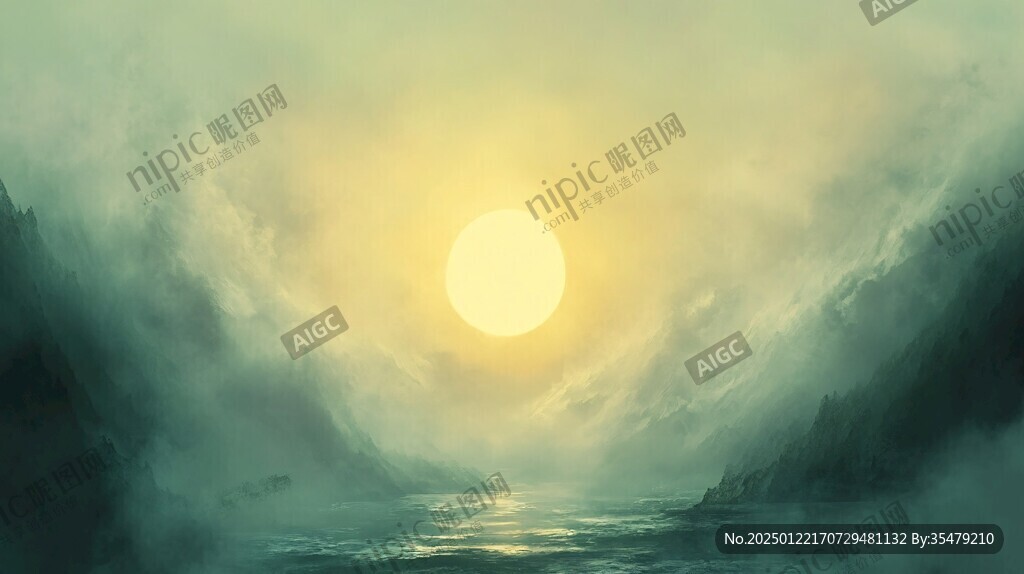 濃霧中的太陽