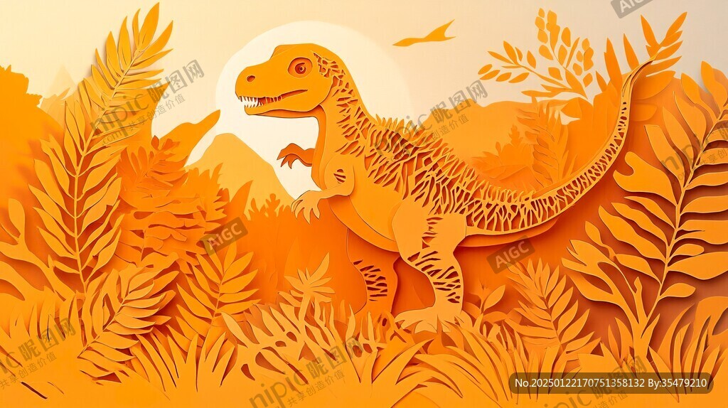 恐龍戶外插畫