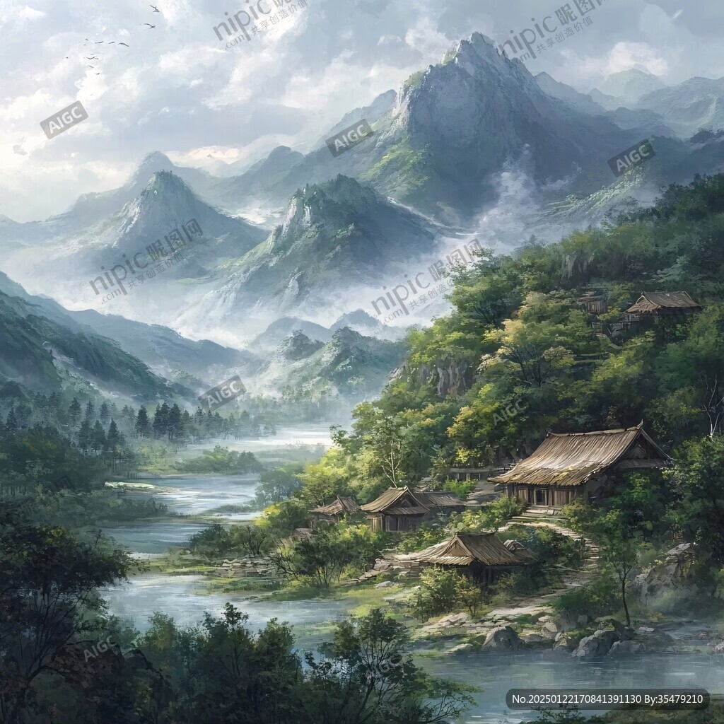 古風(fēng)山水場景