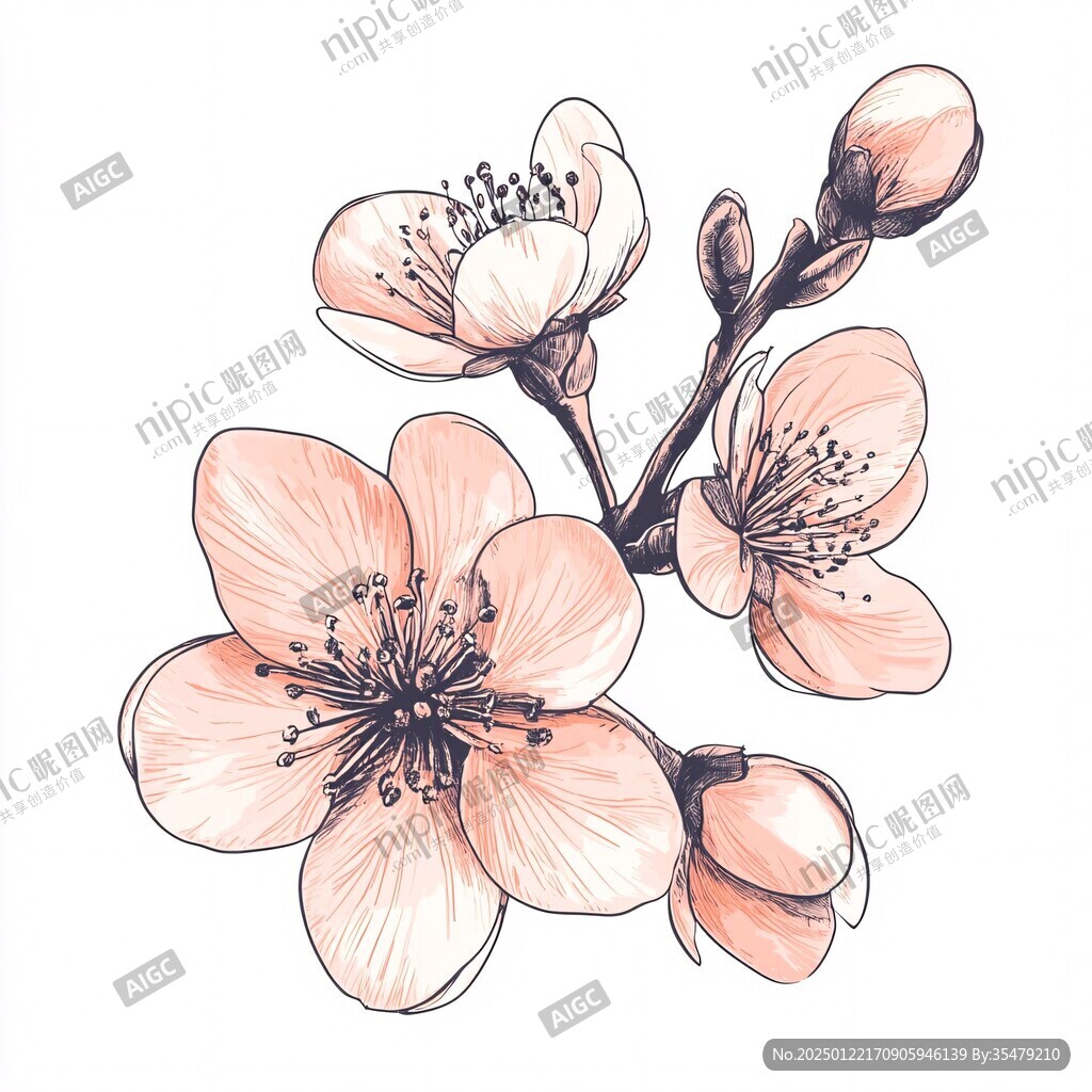 手繪桃花