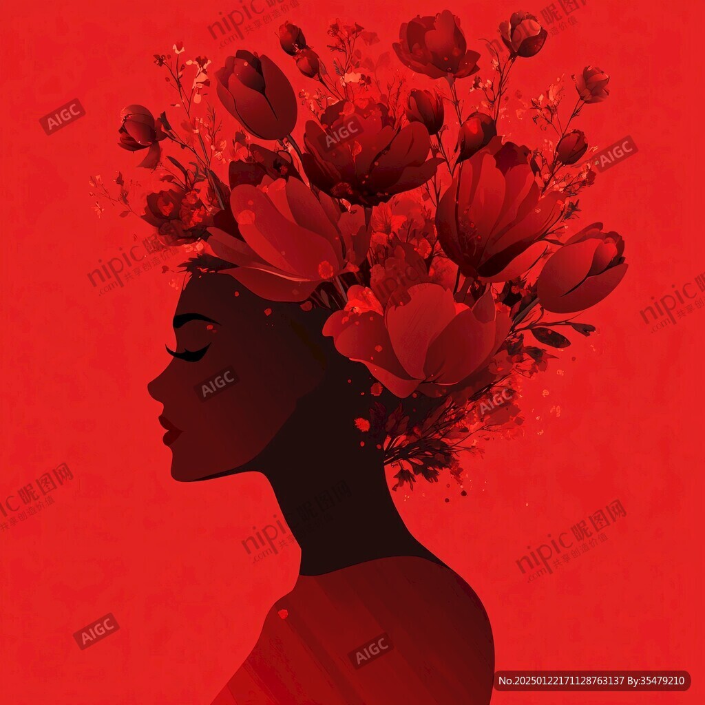 女性剪影女人花