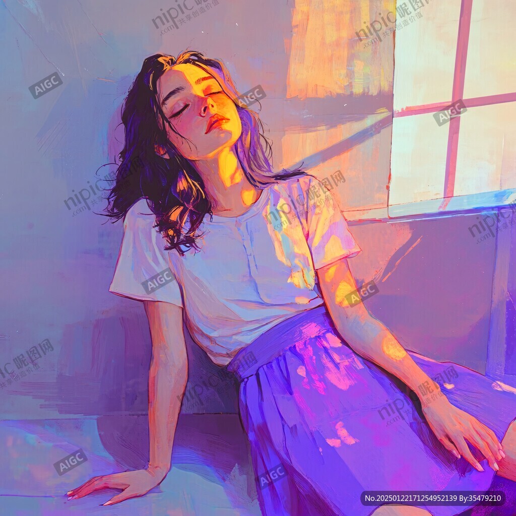 紫色調插畫