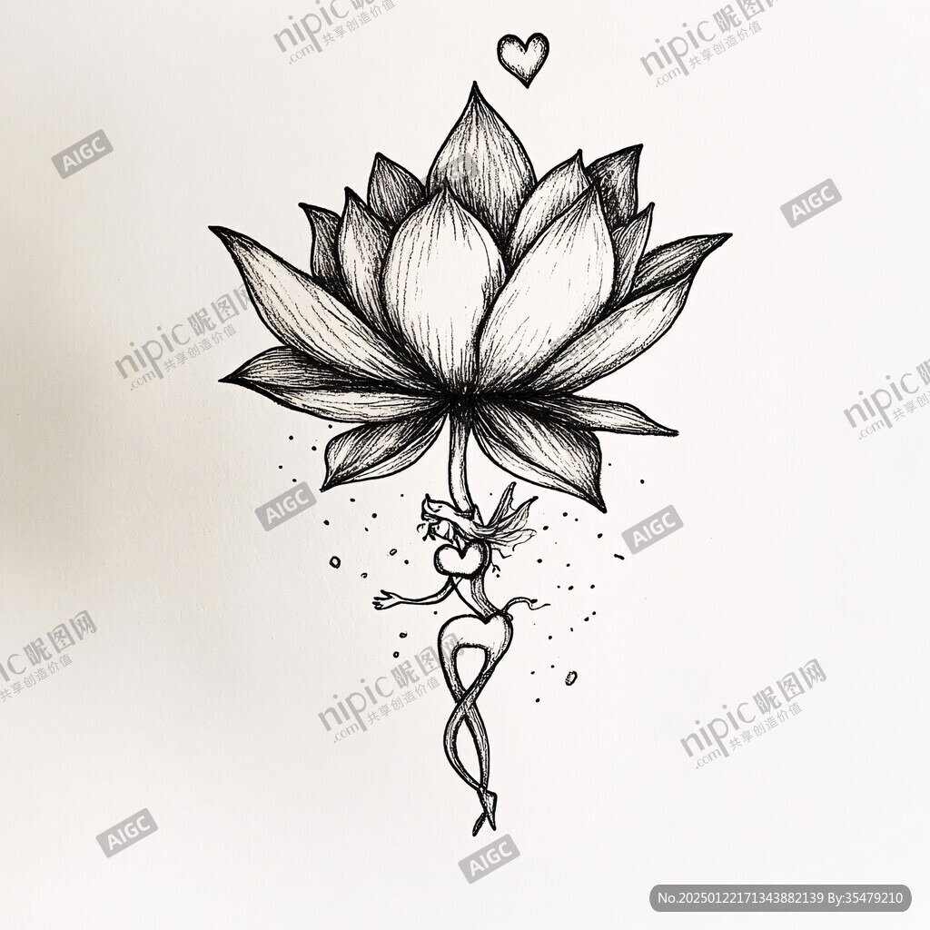 蓮花插畫啊