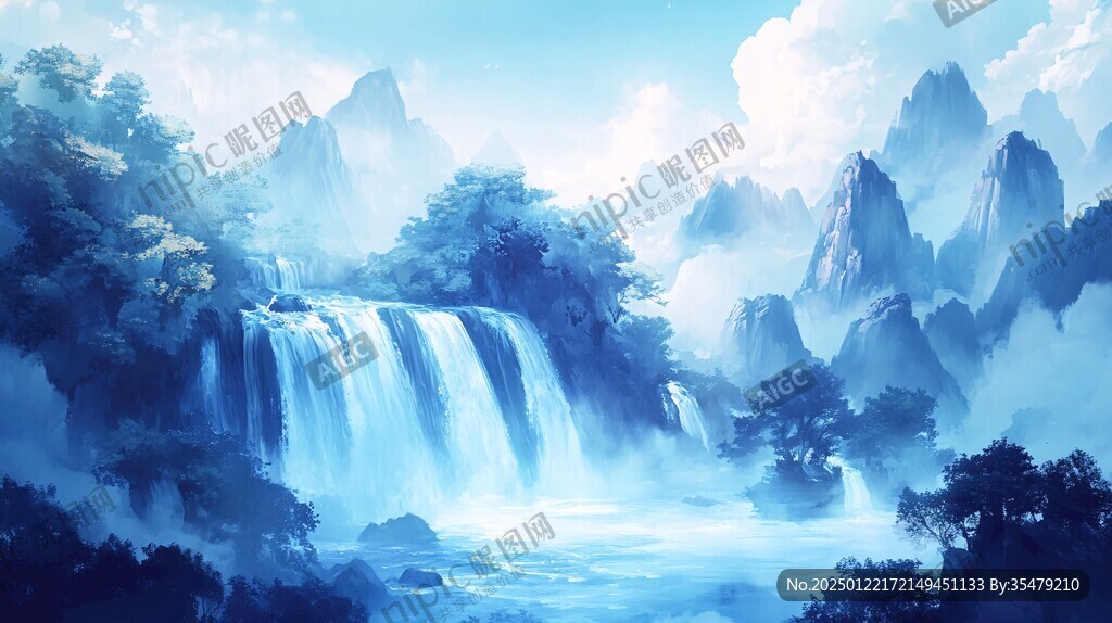 古風山水場景