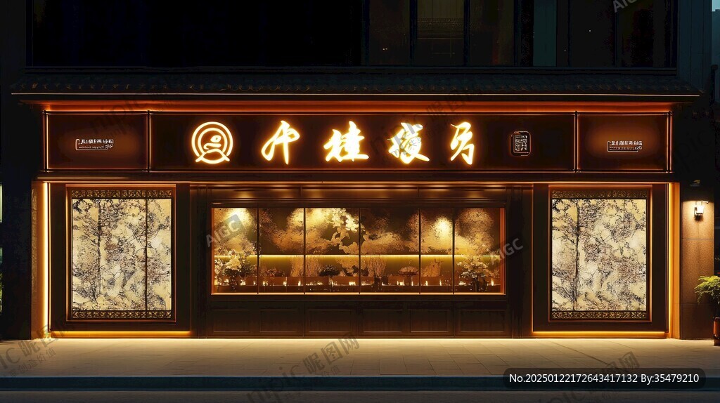 新中式采耳店門頭