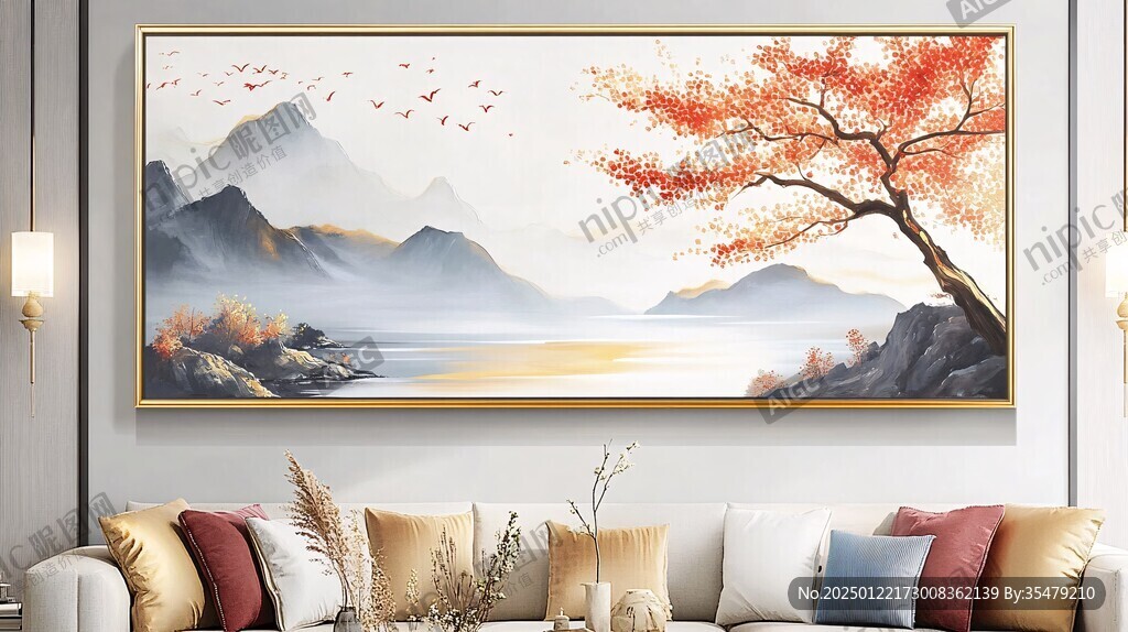 輕奢山水花鳥畫