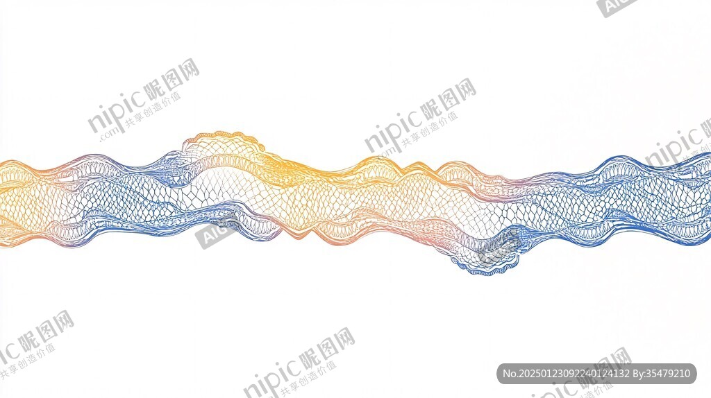 波浪水墨線條裝飾