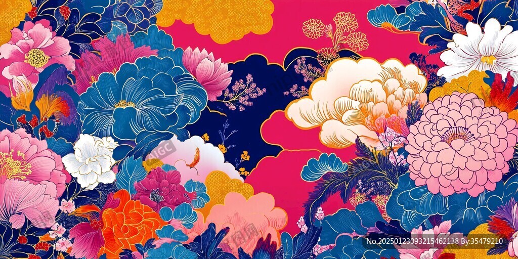 牡丹文創(chuàng)插畫(huà)