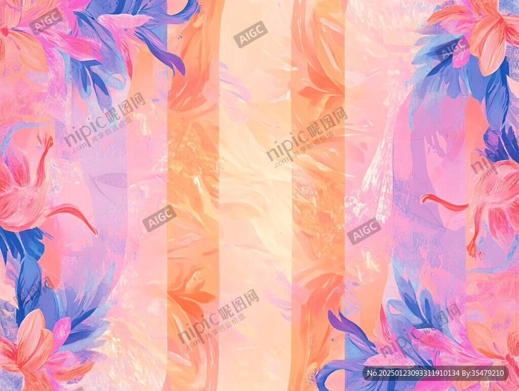 抽象花卉絢麗色彩