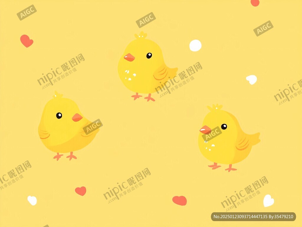 呆萌小雞圖案設計