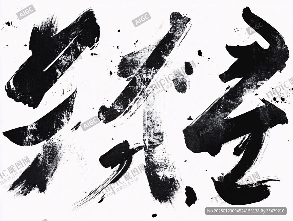 抽象水墨一字