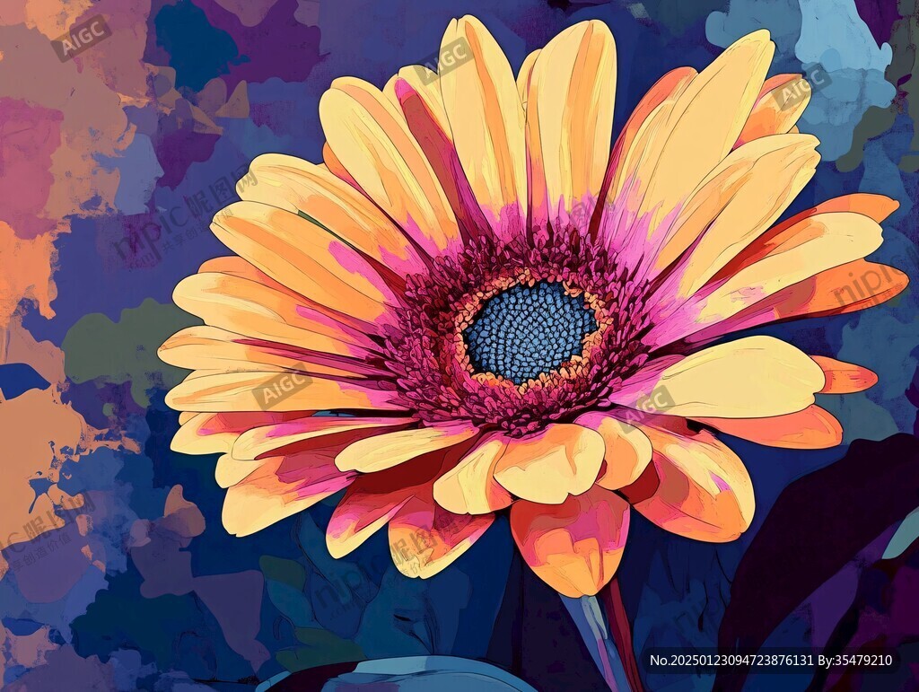 雛菊板繪插畫