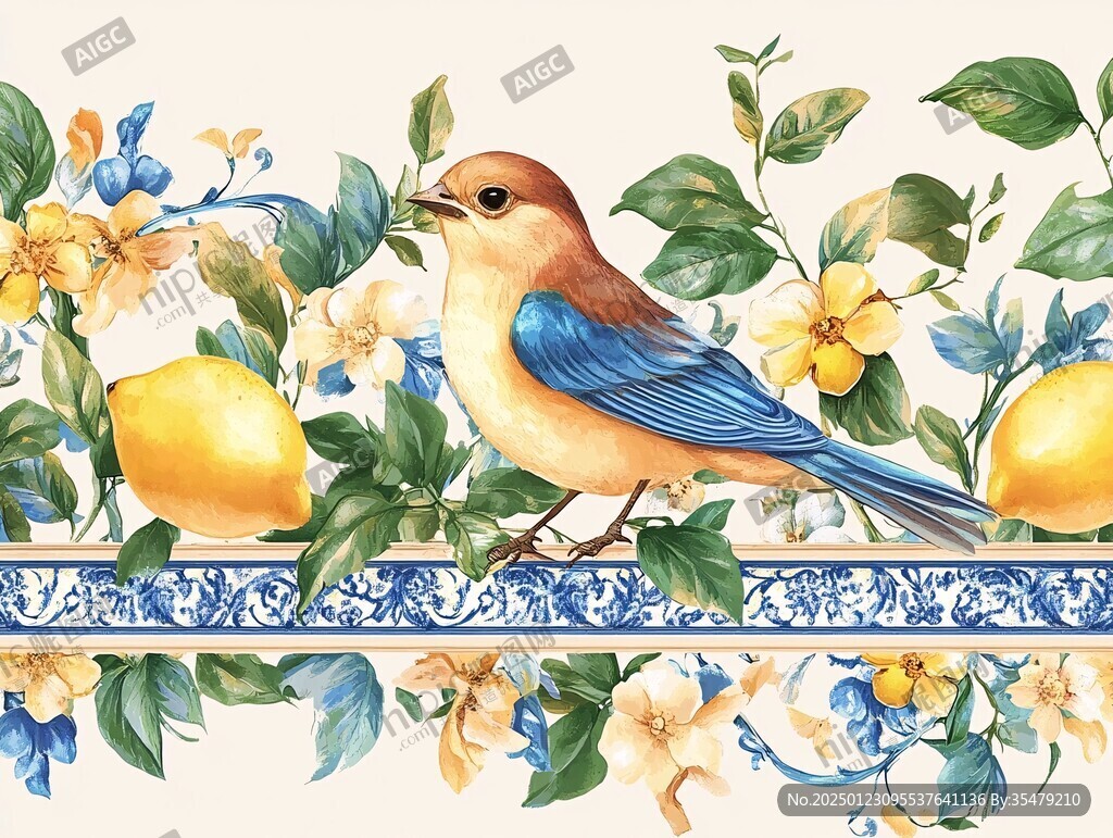 歐式手繪花鳥(niǎo)