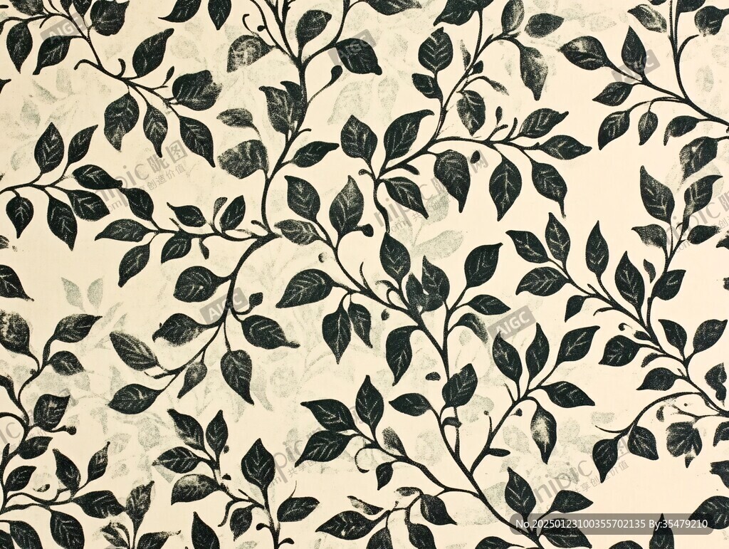 自然枝葉墻紙花紋
