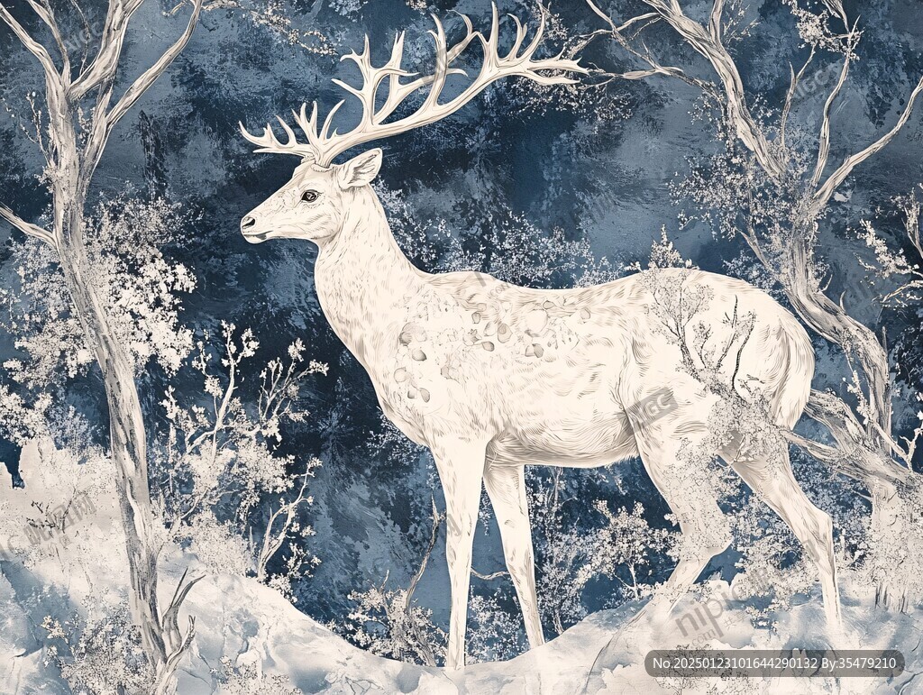白鹿插畫
