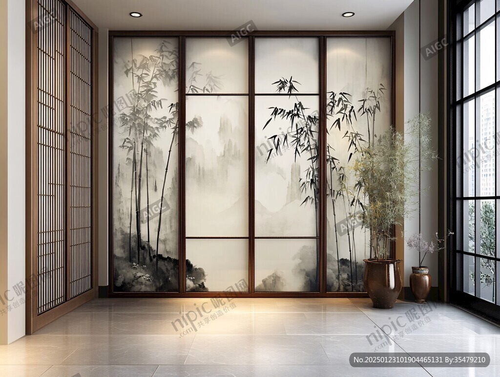 意境竹背景墻