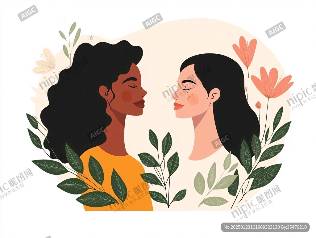 簡約插畫女性化