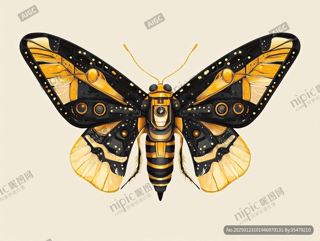 黃色蝴蝶插畫