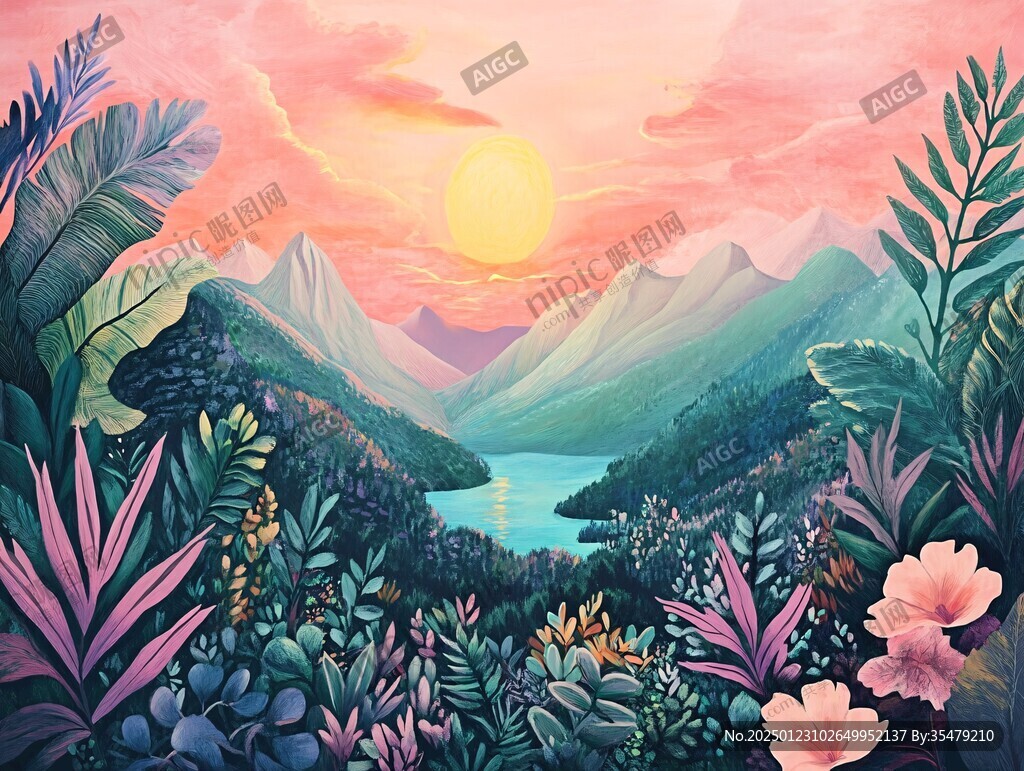 大自然插畫包裝插畫