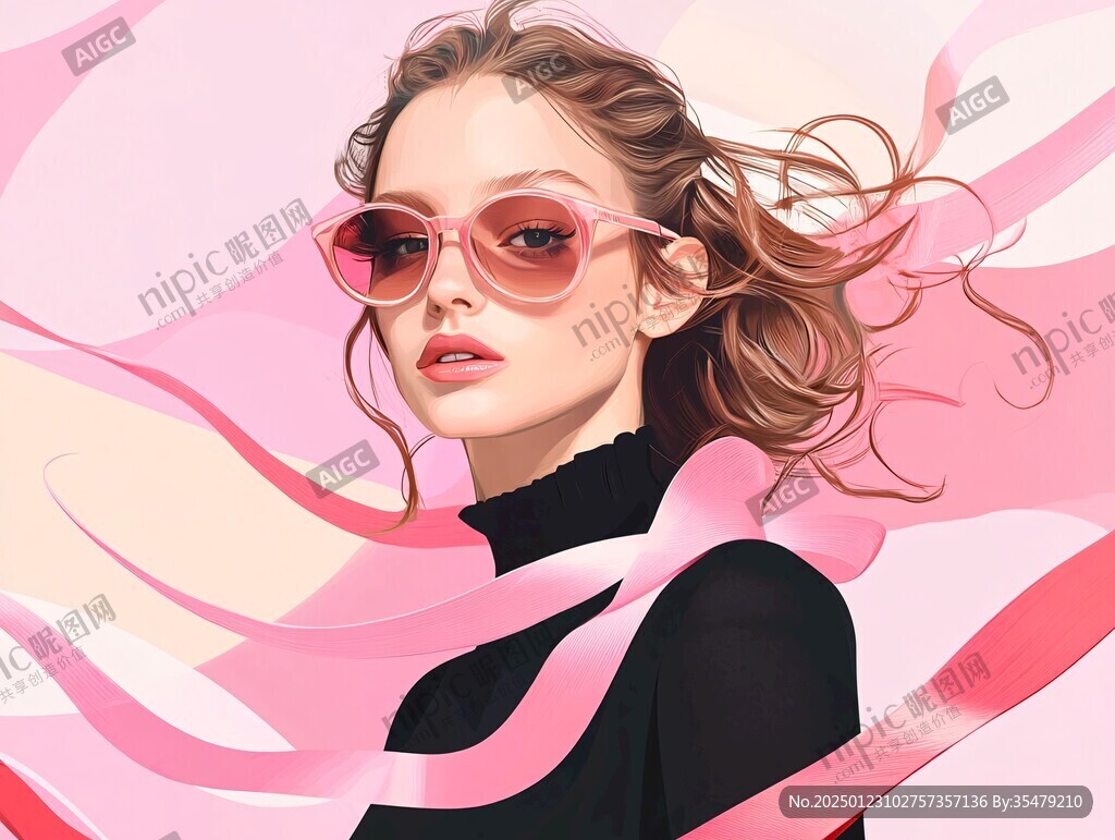美女潮流插畫