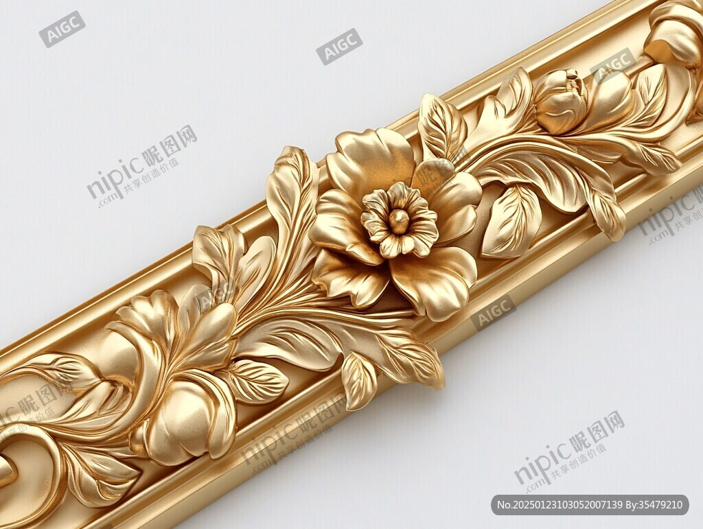 金色浮雕花