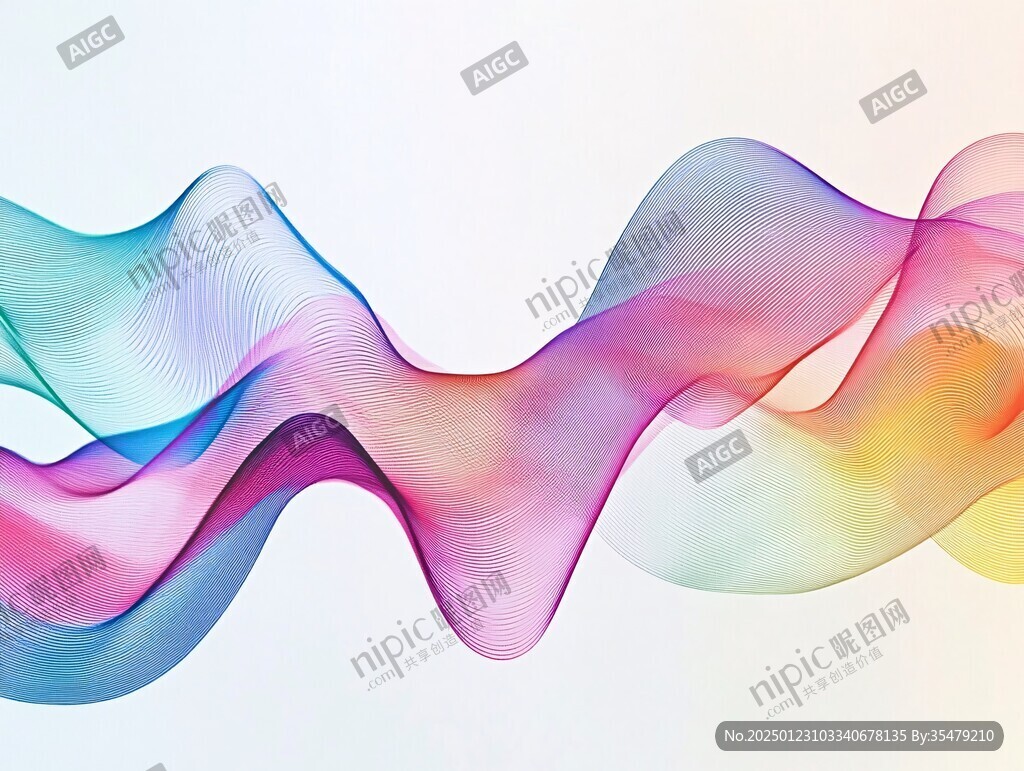 彩色漸變波浪線