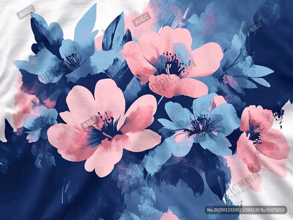 服裝數碼印花花卉素材
