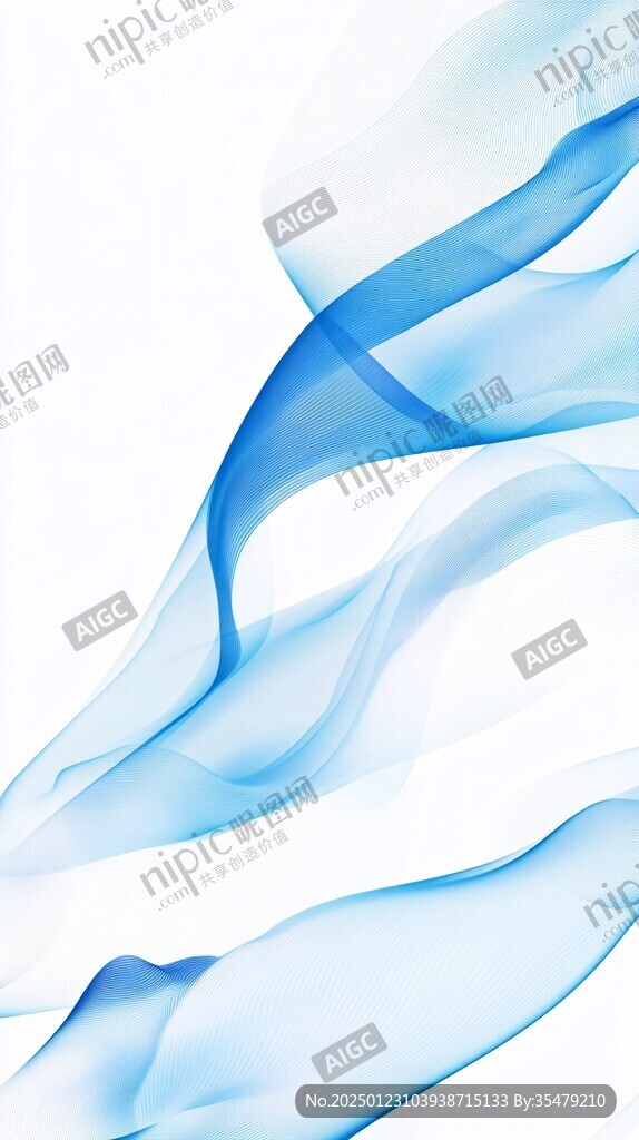 藍色線條煙霧波浪