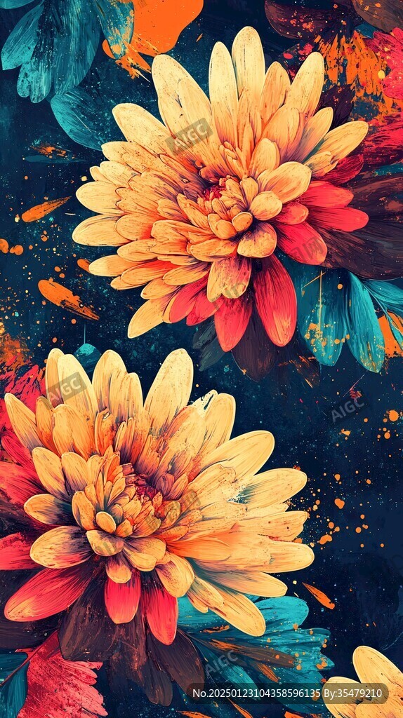 菊花包裝插畫