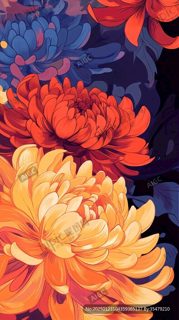 菊花包裝插畫
