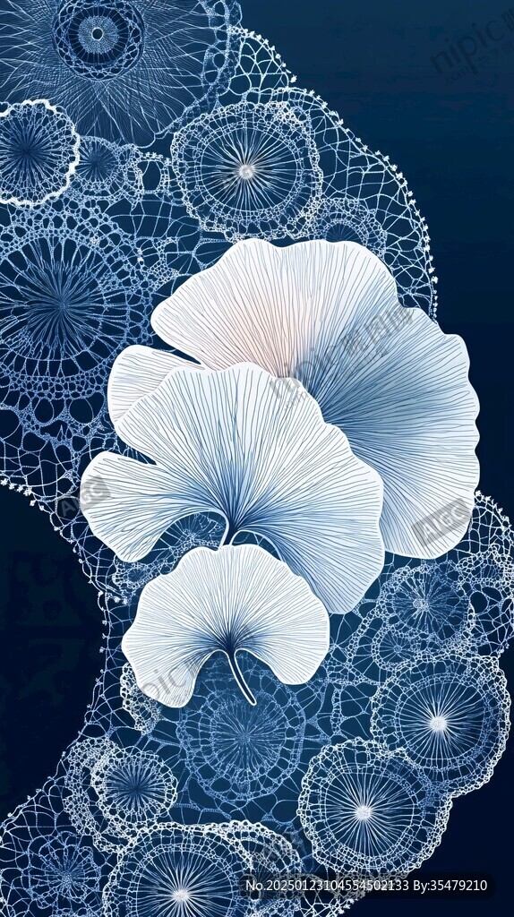 簡(jiǎn)約線條大花朵圖案