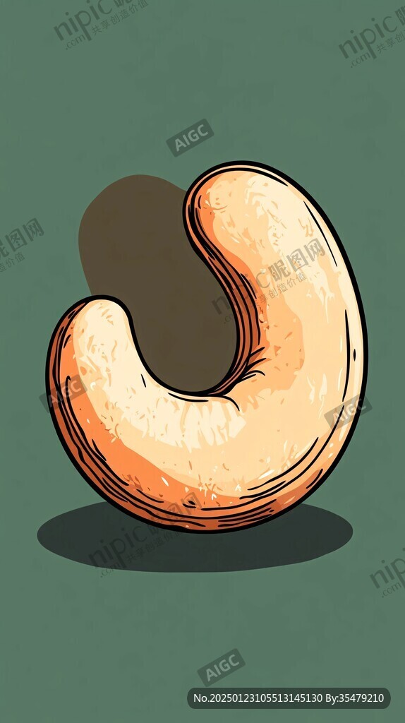 高清腰果插畫