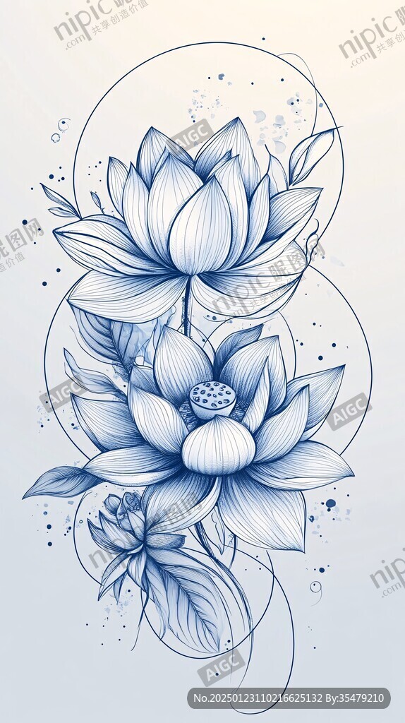 藍(lán)蓮花插畫