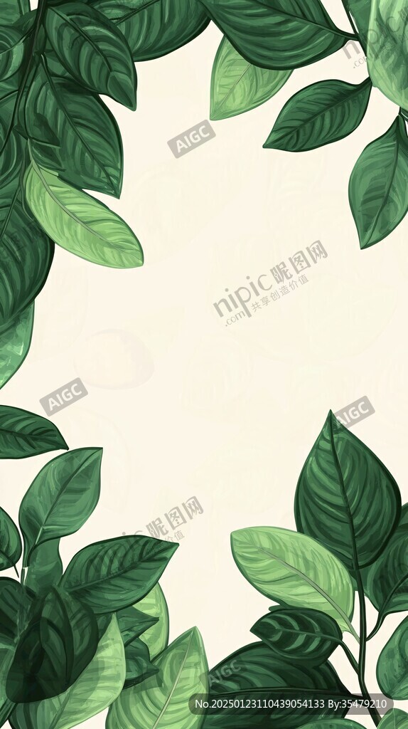 簡約龜背葉海報背景