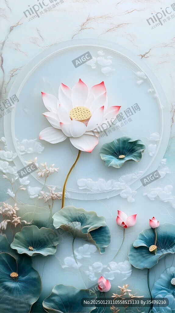 3d荷花背景