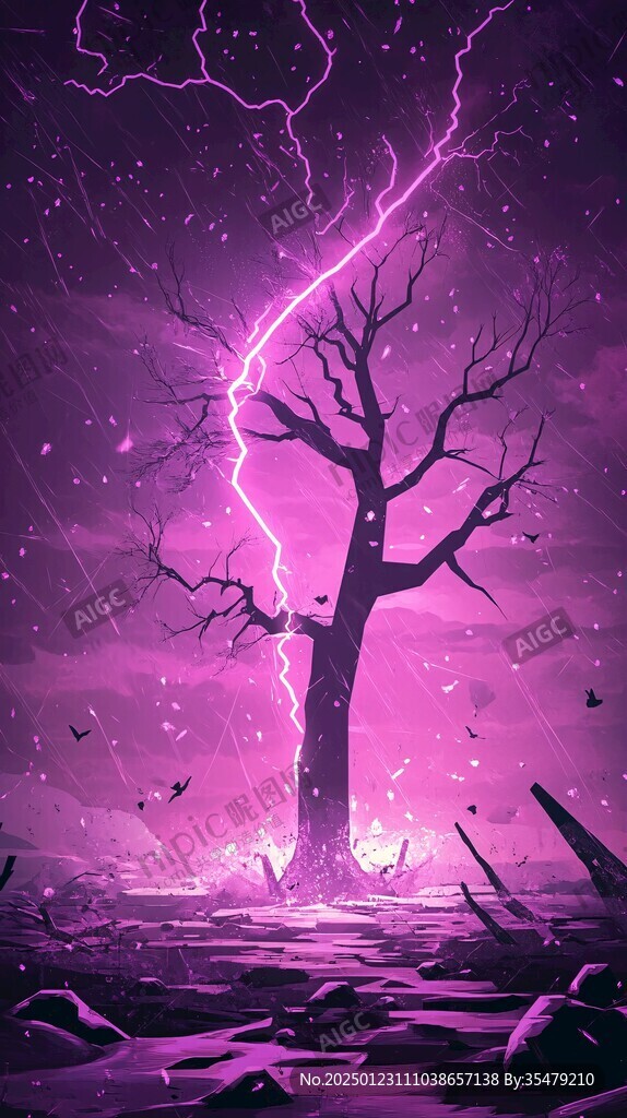 雷劈大樹
