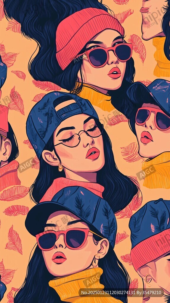 墨鏡人物插畫