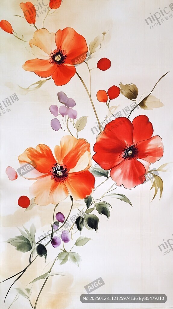 手繪創(chuàng)意百花壁紙