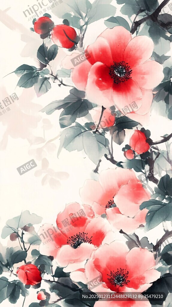 唯美花卉工筆花卉